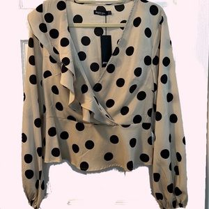Nasty Gal Ruffle Polka Dot Top